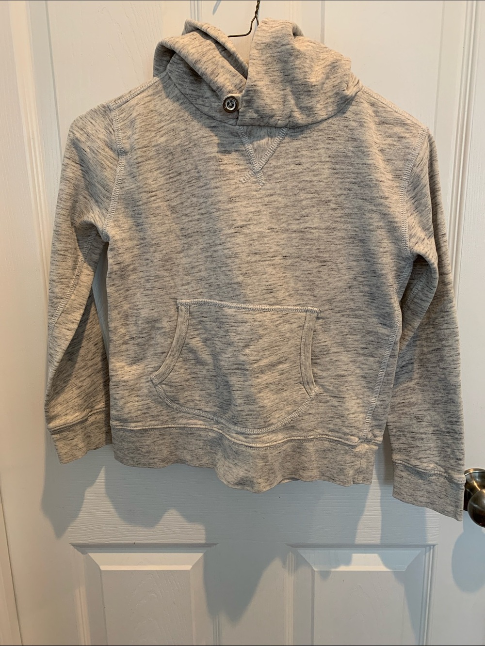 J Crew Crewcuts Boys Heather Gray Pullover Hoodie with Front Pocket Size 10